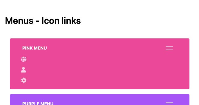 TailwindCSS Menus - Icon Links